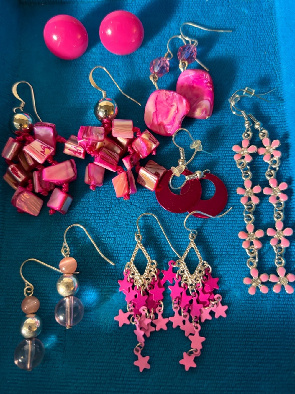 💖🌸Pretty In Pink Vintage & Modern Pierced Earrings Bundle - 7 Pair Lot🌸💖